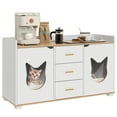 thumbnail image 5 of Craftian Litter Box Enclosure with Drawers & Rooms, Wood Cat Litter Box Furniture Cabinet, White, 5 of 9