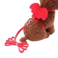 thumbnail image 2 of Flmtop Cute Solid Color Mini Wings Nylon Pet Harness Chest Strap Dog Cat Lead Leash Red, 2 of 8