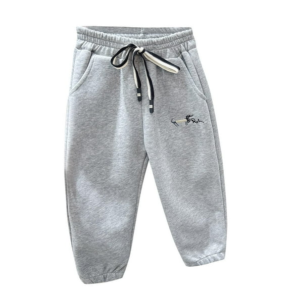 Odeerbi 3-12 Years Toddler Boys Cotton Sweatpants Workout Athletic Sports Jogger Pants Spring Casual Elastic Waistband Drawstring Joggers