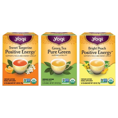 Yogi Revitalize Variety Pack Sampler - Energy Tea Bags - 3 Boxes of 16