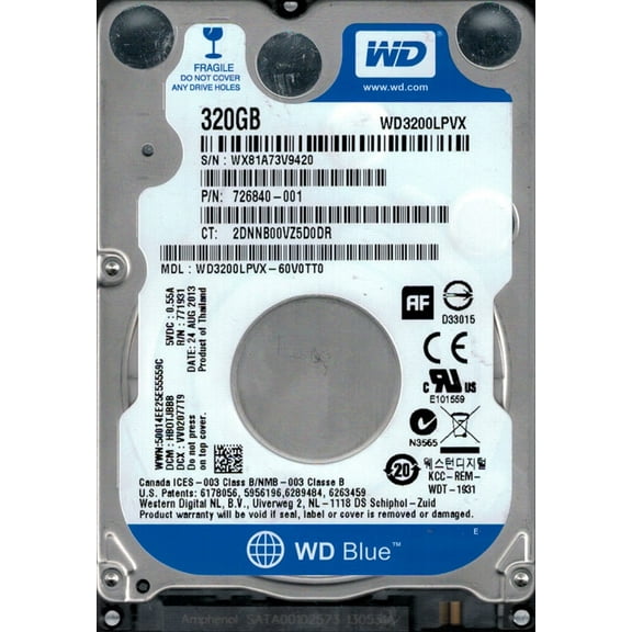 Western Digital WD3200LPVX-60V0TT0 320GB DCM: HBOTJBBB