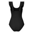 thumbnail image 4 of NAFUU Girls Swimsuit Solid Color Fly Sleeve O-Neck Ruffle Trim Swim Suits Back Bathing For Teen Youth Plus Size Swimsuits For Girl Sizes 9-10 Years, 4 of 4