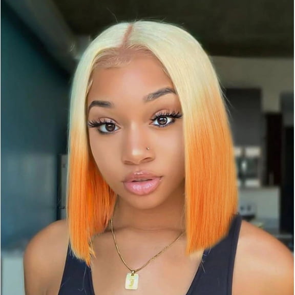 Short Bob Wigs for Women Synthetic Wig Women's Short Straight Hair Wigs Ombre Synthetic Hair Wig Natural Looking Heat Resistant Fiber Wig
