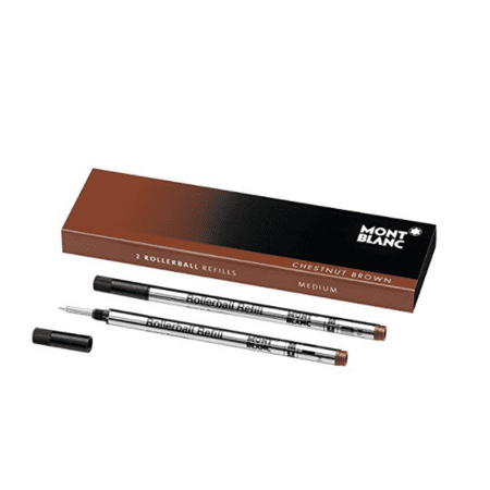 Montblanc Rollerball Refills (M) Chestnut Brown 106930 / Quick-Drying Pen Refills for Montblanc Rollerball and Fineliner Pens / 2 x Light Brown Pen Cartridges