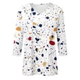 thumbnail image 7 of successthop Floral Blouses for Women Plus Size 3/4 Sleeve Shirt Lightweight Crewneck Casual Tops Print Clothes, 7 of 7