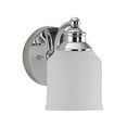 thumbnail image 5 of JONATHAN Y Lydia 5.13" 1-Light Iron/Frosted Glass Farmhouse Cottage LED Vanity Light, Chrome, 5 of 7
