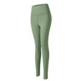 thumbnail image 6 of Fulijie Solid Color Activewear Stretch Sport Yoga Yoga Pants for Women, Size S-3XL, Big&Tall, Green, Women's Solid Color Fashionable Casual Sports Hip Lifting High Elastic Tight Yoga Pants, 6 of 6