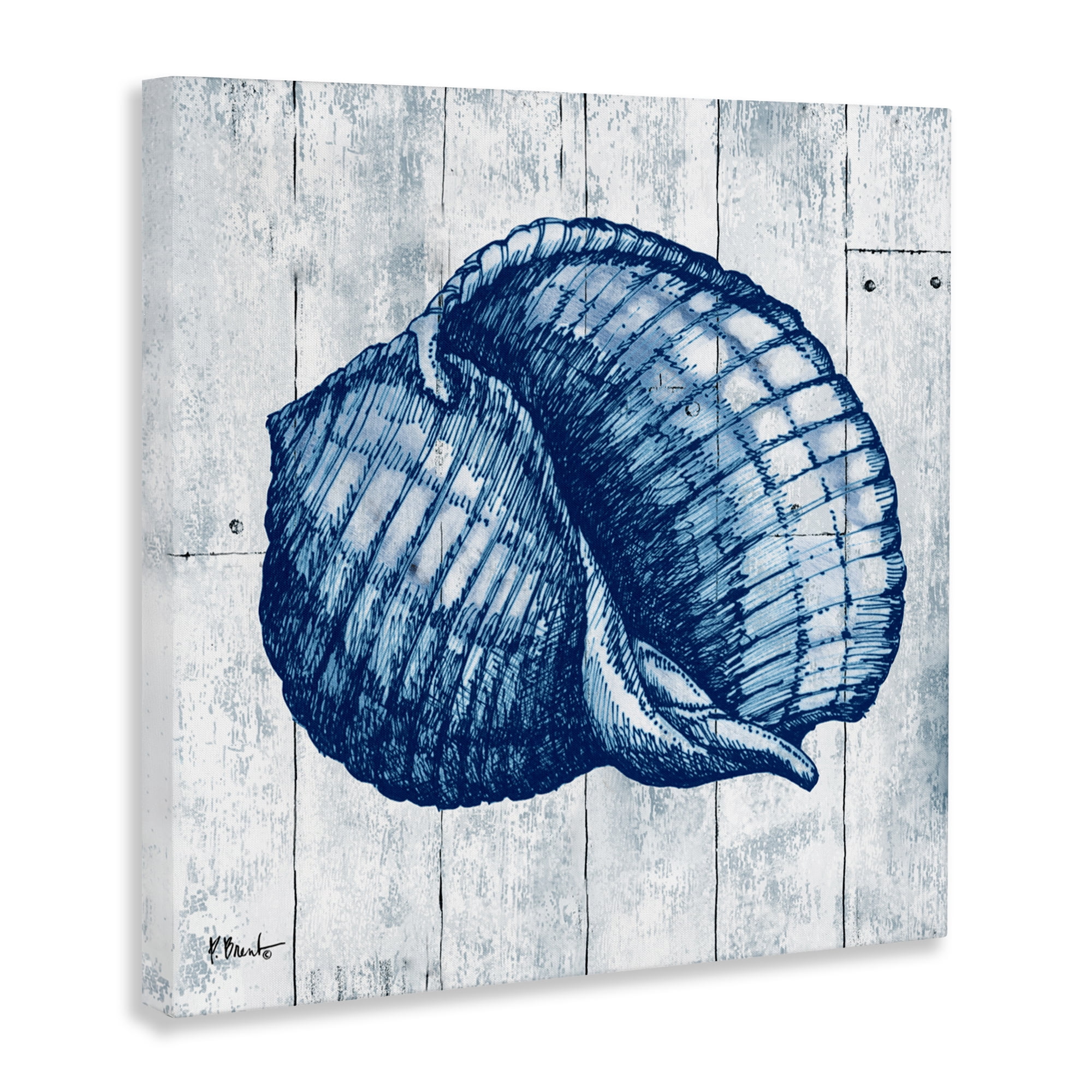 Stupell Industries Coastal Timberland Shell Canvas Wall Art, design by Paul Brent