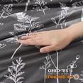 thumbnail image 3 of Funda Nórdica Boho Gris Oscuro con Estampados Florales Blancos Suave, 3 of 9