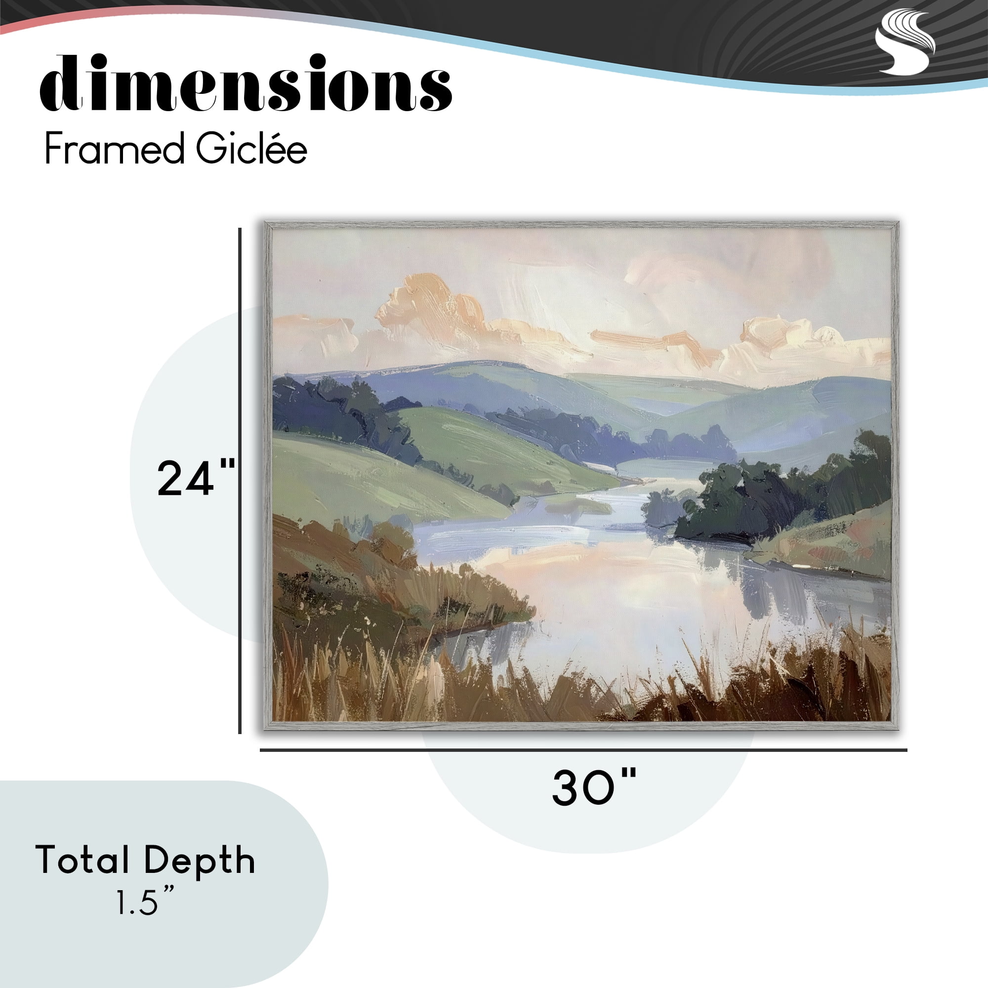 Stupell Industries Muted Distant Mountains Gray Framed Giclee Art, design by Alonza Saunders