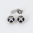 thumbnail image 4 of Finos Aretes Broquel Zafiro Swarovski Dama Oro 14K Laminado blanco Unitalla, 4 of 7