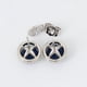 thumbnail image 4 of Finos Aretes Broquel Zafiro Swarovski Dama Oro 14K Laminado blanco Unitalla, 4 of 7