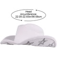 thumbnail image 2 of Jiibva Women Men Western Style Cowgirl Hat Wide Brim Rhinestone Star Western Hats for Wedding Carnival Rave Party Travel, 2 of 7