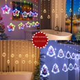 Christmas Curtain Light String Santa Claus Christmas Tree Shape Flash