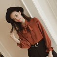 thumbnail image 4 of Greyghost New style Ladies Blouse Bowknot Chiffon Blouse Lace-up Shirt, 4 of 7