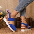 thumbnail image 4 of Mepaouo Closed Toe Platform Wedge Sandals 2025 Espadrilles Casual Dressy Slip on Sandal Walking Shoes, 4 of 7