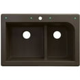 thumbnail image 3 of Transolid Radius 33in x 22in silQ Granite Drop-in Double Bowl Kitchen Sink with 2 CB Faucet Holes, In Espresso, 3 of 4