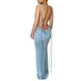 thumbnail image 3 of SAYOO Vestido largo de color sólido para mujer, vestido sin mangas con cuello colgante y espalda descubierta, paquete de verano, fiesta de cadera, una pieza SAYOO Moda, 3 of 7
