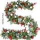 thumbnail image 3 of Guirnalda de Enredaderas de Navidad de 106 pulgadas Decoración Colgante Artificial | Adornos de bola electrochapados multicolor | Ratán plástico flexible | Estilo elegante con volantes | Decoración, 3 of 6