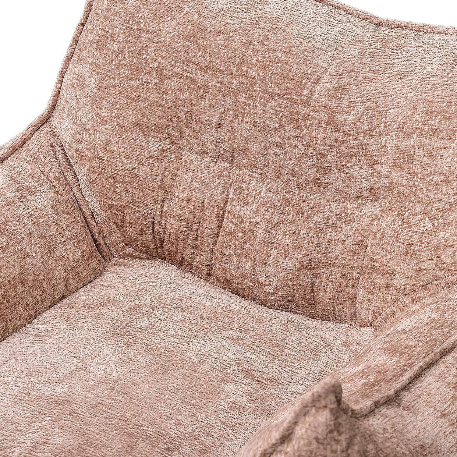 Bean Bag Chair for Adults with Armrests & Pillow, Soft Foam Filled Lazy Sofa for Living Room Gaming Napping, Vacuum Packed Easy to Gift, 48H to Expand, Light Brown