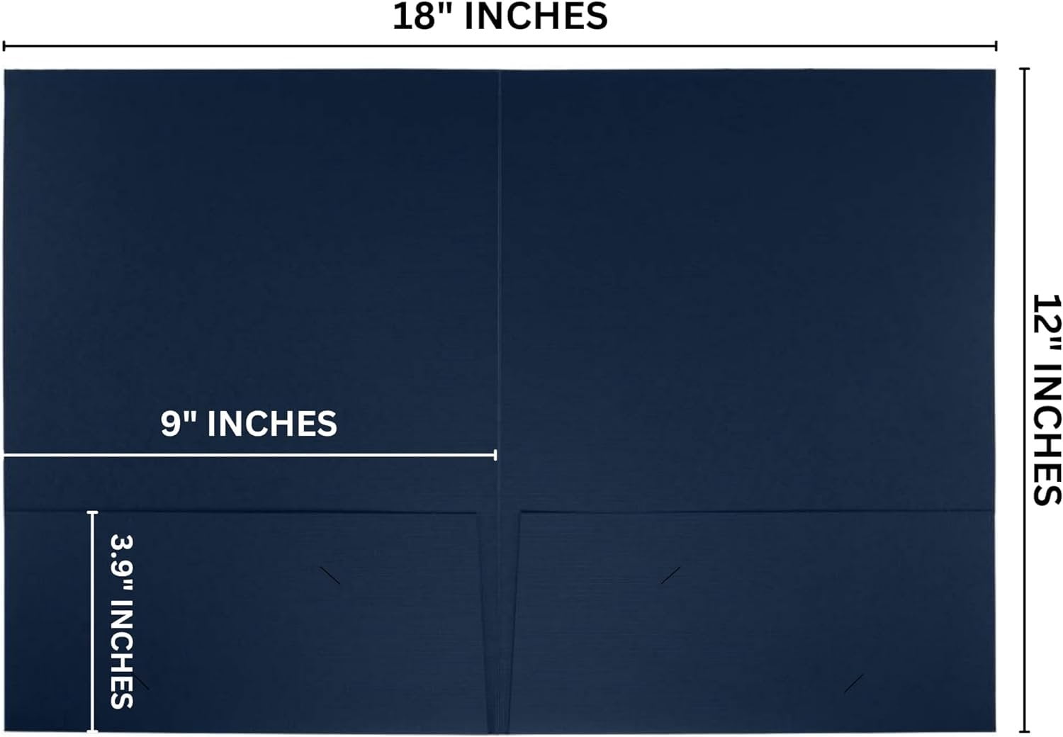 Welcome Packet Folders Dark Blue Linen Luxury with Two Pockets  25 pk 9x12 Gold Foil Membership, Church, Team, New Hire, Visitors Business Card Insert
