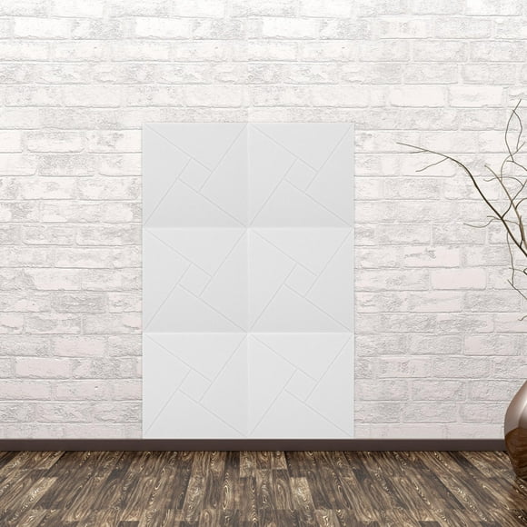 HOOWIFFY 6Pcs Sound Insulation Panels Self-Adhesive White for Acoustic Treatment and Noise Blocking