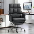 thumbnail image 2 of Homcom Executive Office Chair,Pu Leather Ergonomic Office Desk Chair with Footrest,Reclining and Swivel Chair,Black,Black Pu Furniture Office Office Chairs, 2 of 9