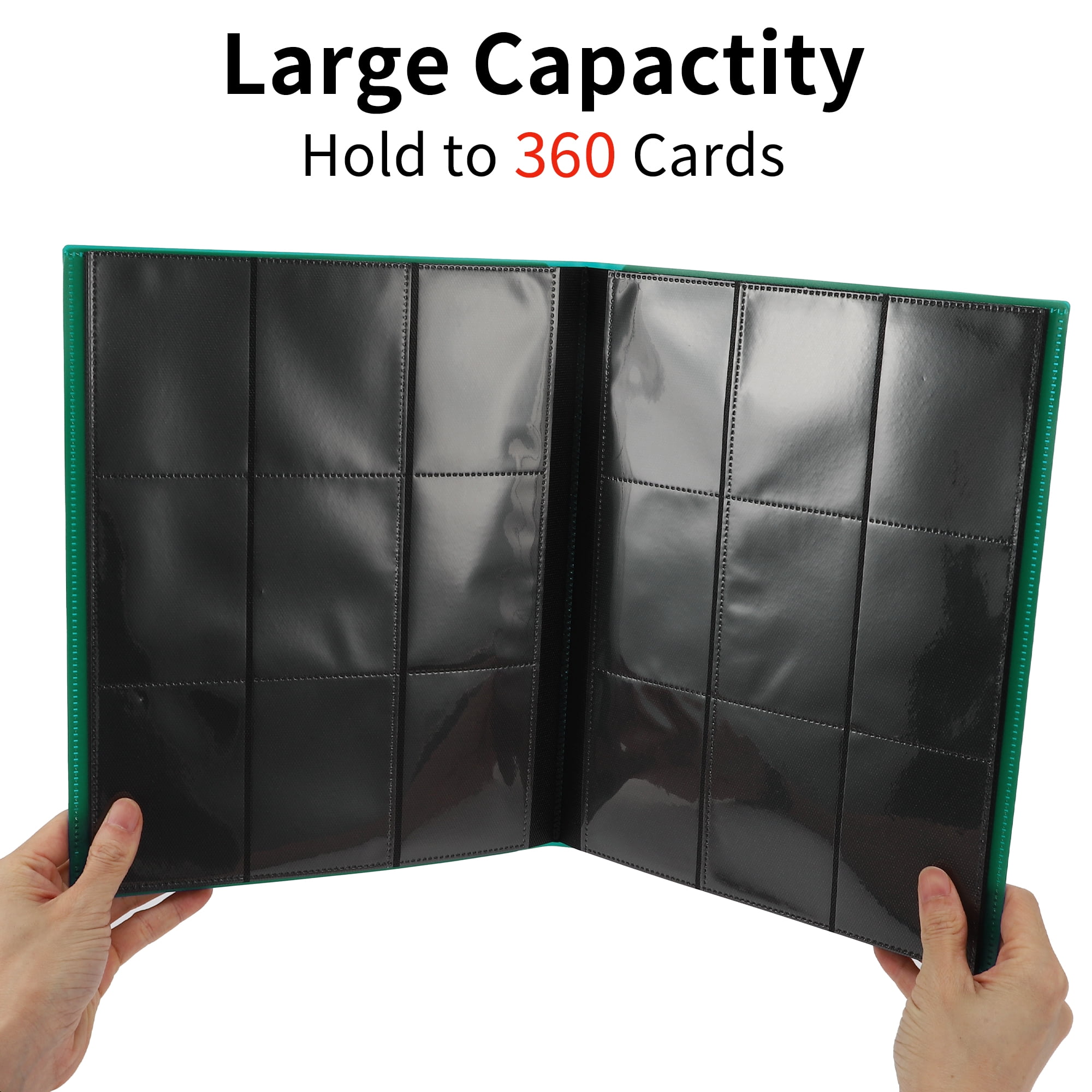Unique Bargains Card Binder Trading Card Collector Album Holder Green,360 pockets