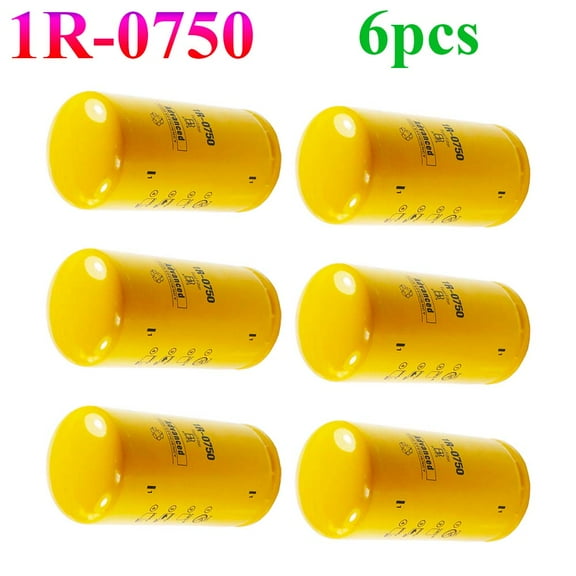 6 PACK REPLACEMENT FOR CAT 1R-0750 FUEL FILTER / CATERPILLAR 1R-0750