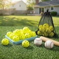 thumbnail image 3 of Lsupdaol 36 Pcs 1.65 Inch Mini Plastic Baseball Training Balls Hollow Softballs with Drawstring Bag, 3 of 6