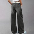 thumbnail image 4 of Endives Women's Wide Leg Jean Streetwear Casual Trendy Loose Straight Retro Denim Pants Fall Winter, 4 of 4