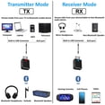 thumbnail image 3 of Usb Bluetooth 5.0 Audio Estéreo Adaptador Transmisor Receptor 3.5Mm Aux 3 En 1 Advancent EL011684-00, 3 of 6