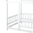 thumbnail image 5 of Bellemave Twin Floor Bed, Wood Twin Size House Bed Frame with Fence, Montessori Floor Bed for Bedroom (White), 5 of 6