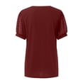 thumbnail image 4 of Womens Summer Tops, Short Sleeve Shirts for Women Casual Loose Fit Solid Color Square Neck Dressy Blouses, 4 of 5