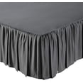 thumbnail image 1 of KP Linen Ruffled Bed Skirt with Split Corners Queen Size (10 Inch Drop) Platform Dust Ruffle Gathered Bedskirt with 400 Thread Count Microfiber Wrinkle Free Ruffled Gatherd Bed Skirt(Dark Grey Solid), 1 of 3