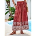 thumbnail image 4 of Women'S Wide Leg Palazzo Pants Elastic High Waisted Casual Flowy Beach Pants with Pockets Blush Color XXXL, 4 of 6