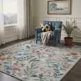 thumbnail image 3 of GENIMO 2'x3' Area Rug, Washable Non Slip Soft Floral Indoor Door Mat for Entryway Kitchen Laundry Room, Dusty Blue, 3 of 7