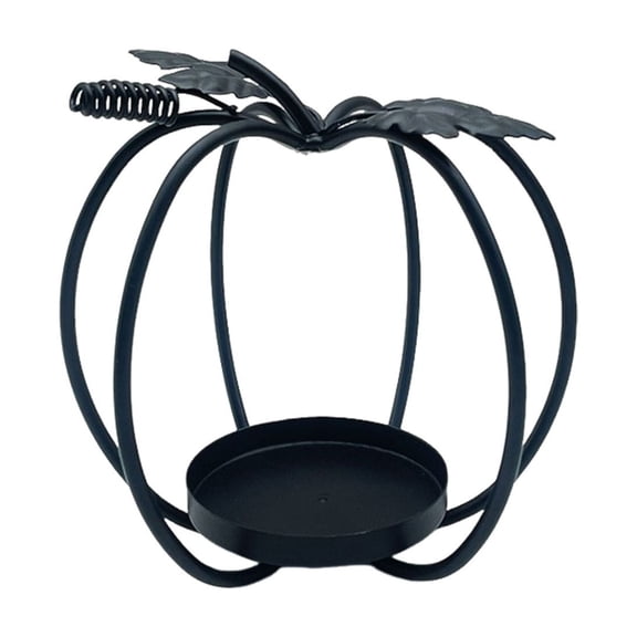 5.12×5.31in Thanksgiving Decorations for Home,Fall Pumpkin Lanterns Decorative Indoor & Outdoor Black Wrought Iron Pumpkin Shape Tealight Candle Holder for Vintage Wedding Fall Halloween Decor