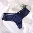 thumbnail image 2 of Levmjia Women's Seamless Underwear Mesh Splicing Hollow Triangle No Show Panties Low Rise Solid Color Breathable Comfortable Invisible With Lace Trim, 2 of 3