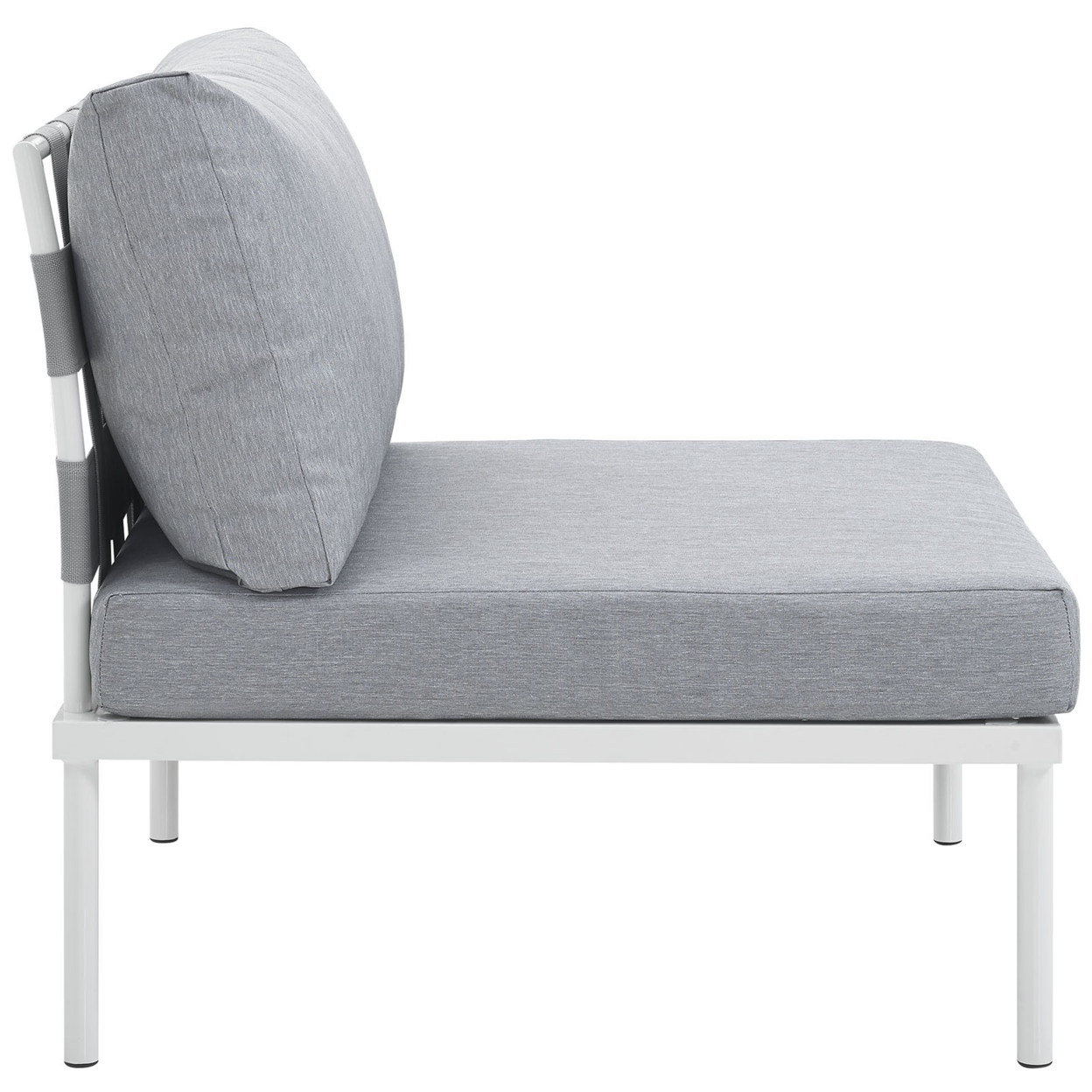 Harmony Armless Outdoor Patio Aluminum Chair White Gray - image 2 of 5