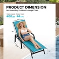 thumbnail image 2 of Outdoor Lounge Chairs – Set of 2 Ergonomic Adjustable – 5-Position Reclining Patio Chaise – Breathable Textilene, Weather-Resistant Iron Frame – for Garden, Poolside, Balcony & Backyard – Sky Blue, 2 of 5