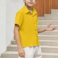 thumbnail image 5 of Mgmyaa Boys Button Down Shirts Kids Short Sleeve Collared Blouses Casual Tops with Pockets, 5 of 8