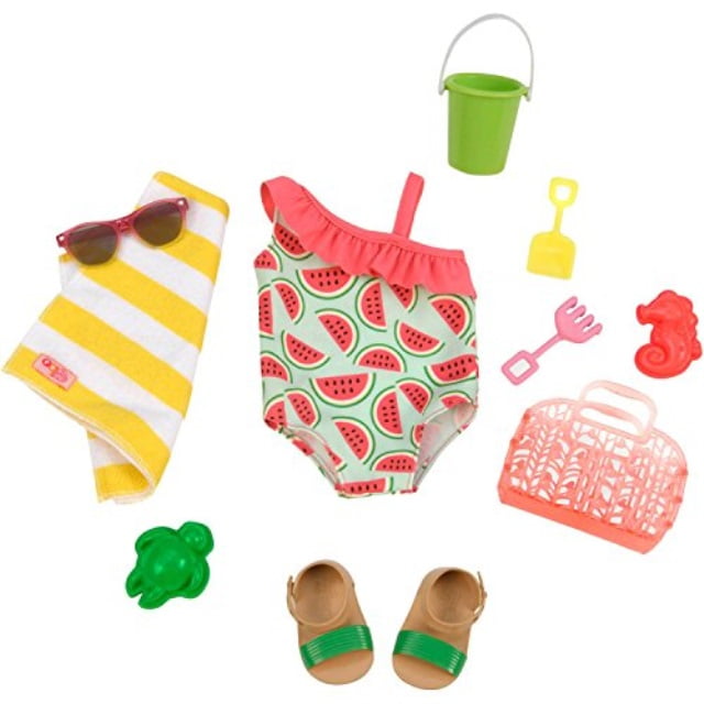 our generation 18" girl doll clothes "slice of fun" beach set Walmart