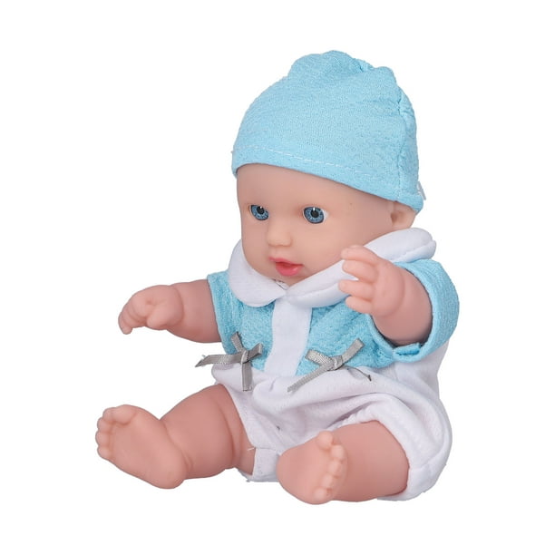 Poupée bébé Reborn en costume blanc avec chemise ours, tétine et biberon -  Réaliste et