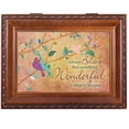 thumbnail image 2 of Cottage Garden Always Believe Woodgrain Rope Trim Jewelry Music Box Plays Wonderful World, 2 of 3