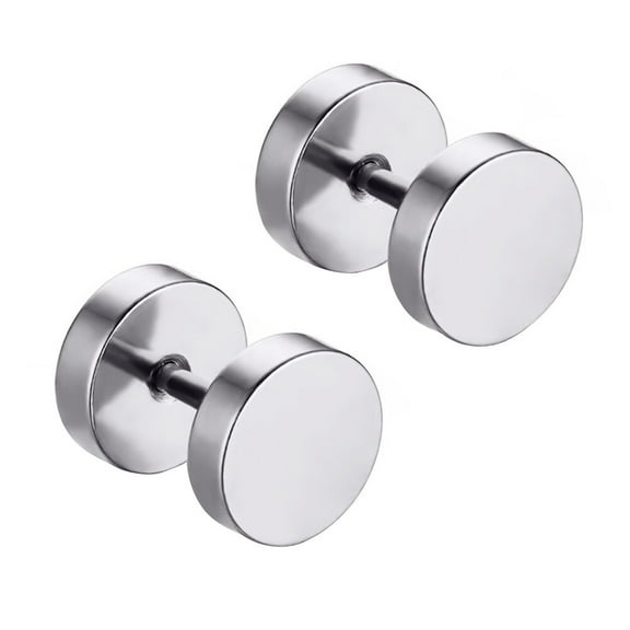 HEALEEP Mens Earrings 1 Pair Round Shape Dangling And Special Occasions Silver