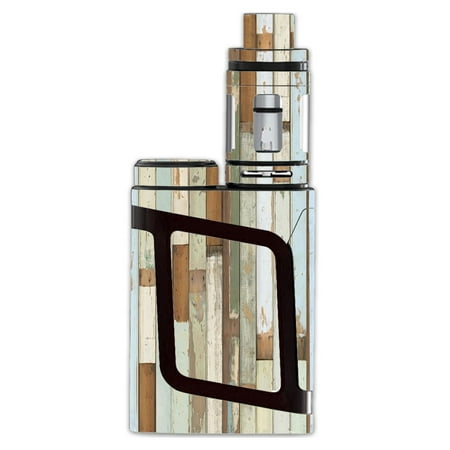 Skin Decal For Smok Al85 Alien Baby Kit Vape Mod / Beach Wood Panels Teal White (Smok Alien Kit Best Price)