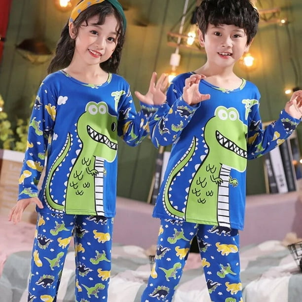 Conjunto de pijamas de verano para ninos y ninas ropa de casa con dibujos animados Bodega Aurrera en linea