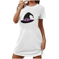 thumbnail image 4 of Meichang Halloween Robe de Nuit pour Femmes, Imprimé Citrouille, Manches Courtes, Robe de Sommeil, Vêtement de Nuit, Col Rond, Mini Chemises de Nuit, Coupe Ample, Halloween Night Gowns, 4 of 4