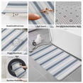 thumbnail image 6 of Blue Beige Bath Mat 3 Piece Bathroom Rug Set, Modern Abstract Gradient Vertical Stripes Non Slip Bath Rug Contour Mat and Toilet Lid Cover, Absorbent Shower Mats Soft Bath Rugs and Mats Sets, 6 of 8